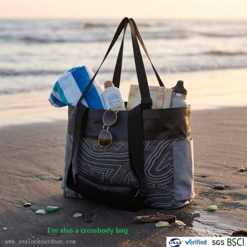 Custom Waterproof Beach Tote Bag ສໍາລັບປ້າຍສ່ວນຕົວ