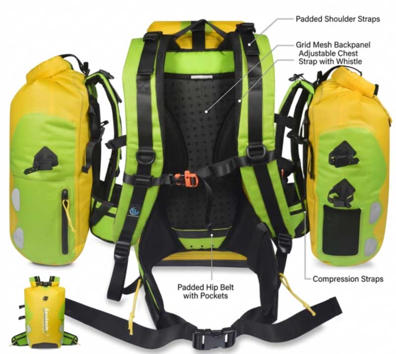 Waterproof Backpacks — RF Welded, IPX7/IPX8 | ໂຮງງານ CN & VN